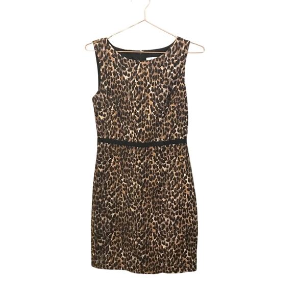 Loft animal print leopard sleeveless career dress size 0 - Picture 1 of 6